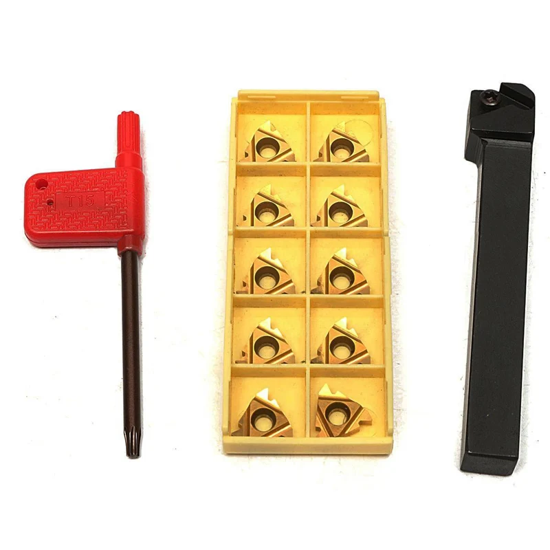 SER1212H16 CNC Boring Bar Tool Holder 10Pcs 16ER AG60 Turning Insert with Wrench for Lathe Turning Tools