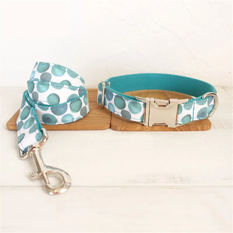 CoolPaw Fresh Blue Bubble Patten Pet Dog Collar Adjustable Zinc Alloy