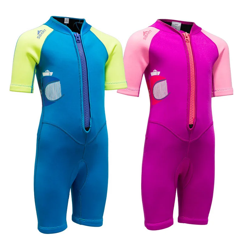 C190 2 MM بدل غطس الفتيان والفتيات الأطفال قنديل الملابس أشعة الشمس تصفح سميكة قطعة من الدافئة ملابس السباحة الغوص