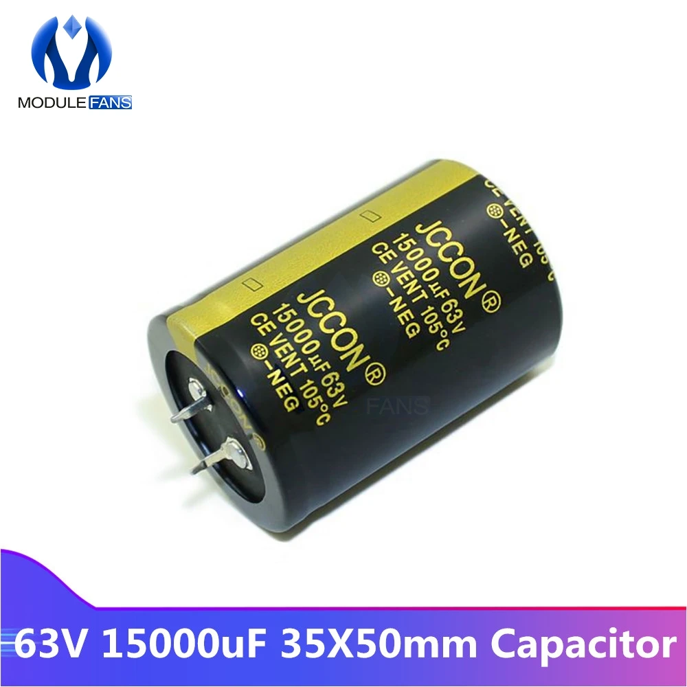 5 шт. 63V 15000 мкФ 35X50 мм алюминиевый электролитический конденсатор сквозное отверстие высокая частота низкая ESR 63V15000uF 35*50 мм 35*50 мм