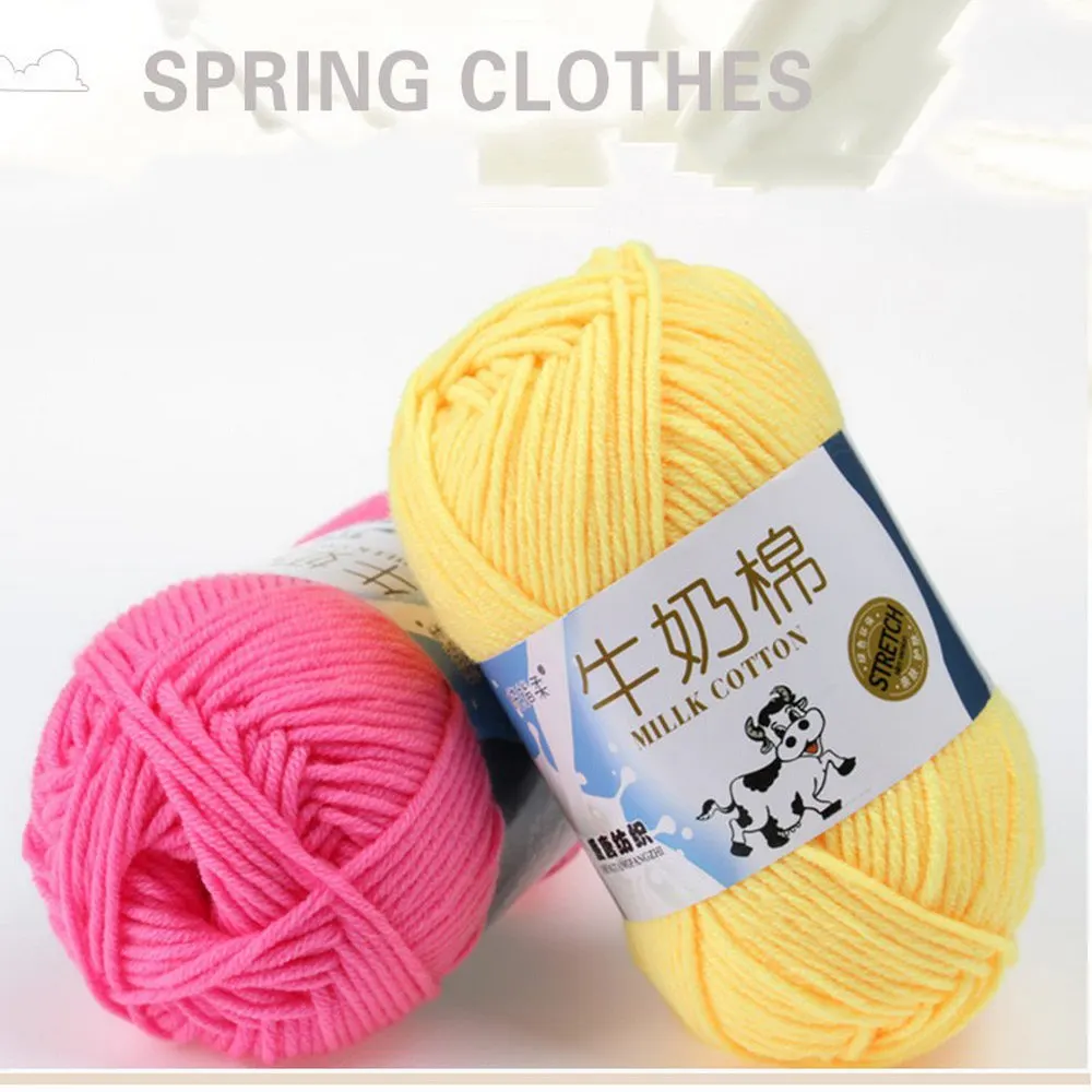 

1Pc 50g Crochet Yarn Milk Cotton Knitting Yarn Soft Warm Baby Wool Yarn for Hand Knitting Supplies