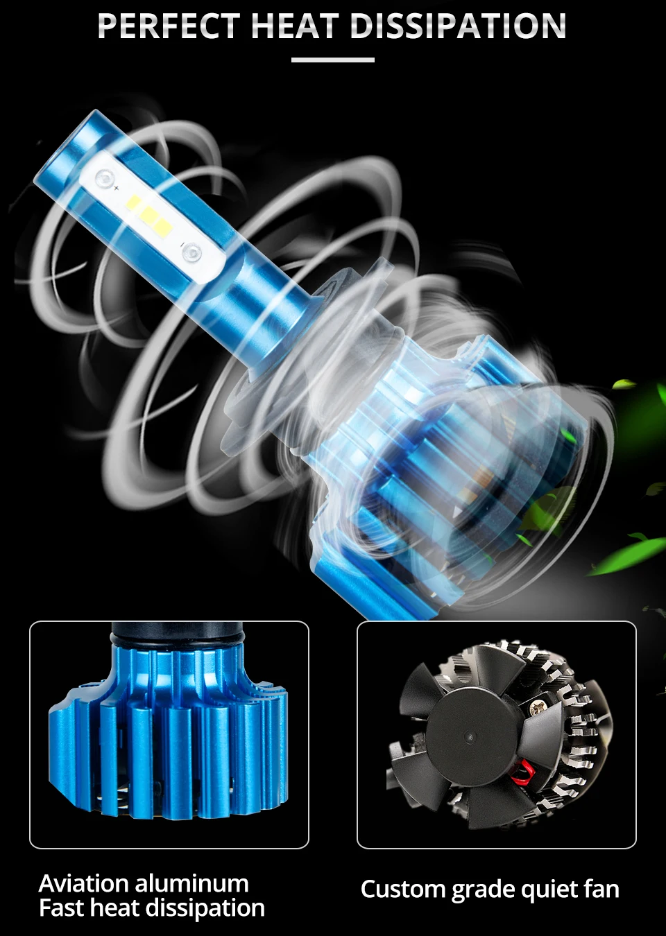 Aceersun H7 LED Bulb Car Headllight H4 LED H1 H11 72W Fog Light 12V 24V Auto Headlamp Lamps 12000LM 6500K Car Led H4 H7 Light (6)