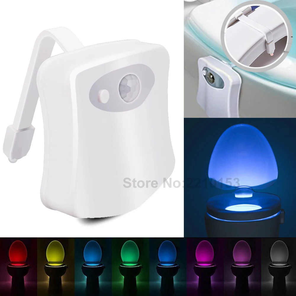 Toilet Night Light 8 Color Changing Toilet Body Sensor Lights LED