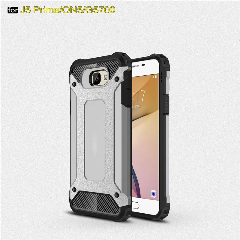 

Case For Samsung J5 J7 Prime Shockproof Armor Hard PC Soft Silicone 2 in 1 Combo Rubber Case For Galaxy ON5 ON7 Back Cover Coque