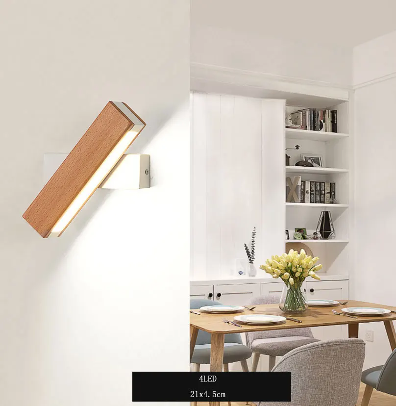 wall light fixture LED Wooden Wall Lamp Modern rotation Adjustable Lighting bar restaurant Living room Porch Wall light decor light fixture decorative wall lights