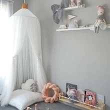 Подвесная детская балдахин для детской кроватки москитная сетка подвесная купольная палатка для детской кровати сетчатая сетка круглая детская корзина для сна Декор детской комнаты