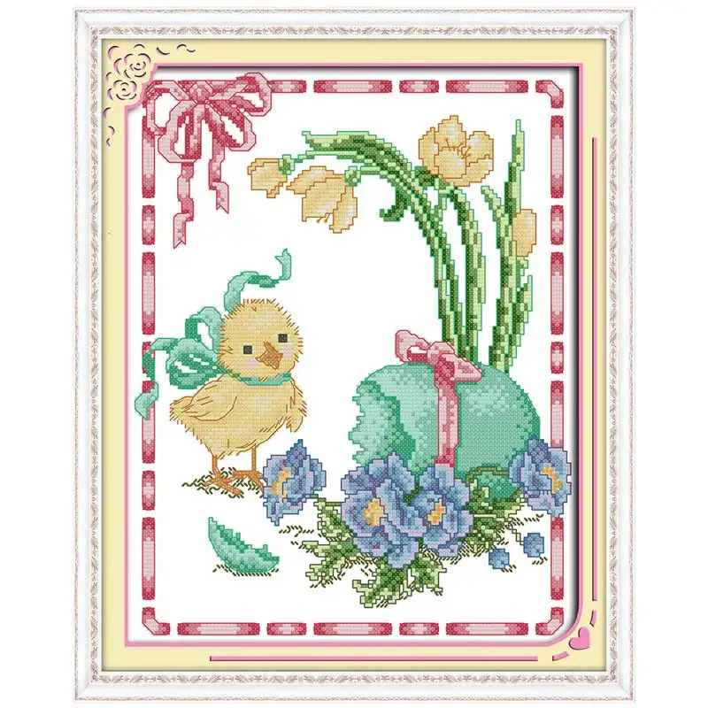 Easter chicken patterns counted Cross Stitch 11CT 14CT Cross Stitch Set