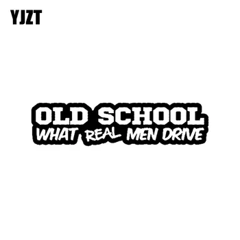 

YJZT 17.8CM*4.4CM OLD SCHOOL What Real Men Drive Vinyl Decal Funny Car Sticker Black Silver C10-01093