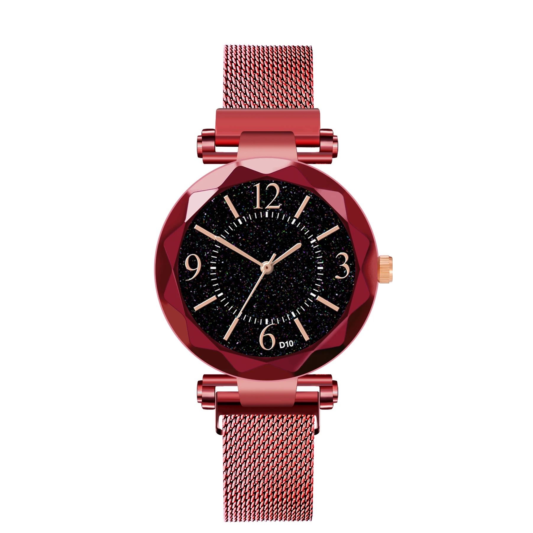 

Luxury Brand Diamand Watches Mesh Magnet Buckle Starry Sky Watch Ladies Geometric Quartz Wrist Watch Relogio Feminino