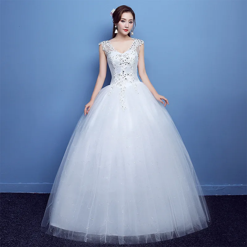 Элегантное Пышное Бальное платье Свадебные платья 2019 новый Кристаллы для свадебного платья бисером тюль Китай свадебное платье с