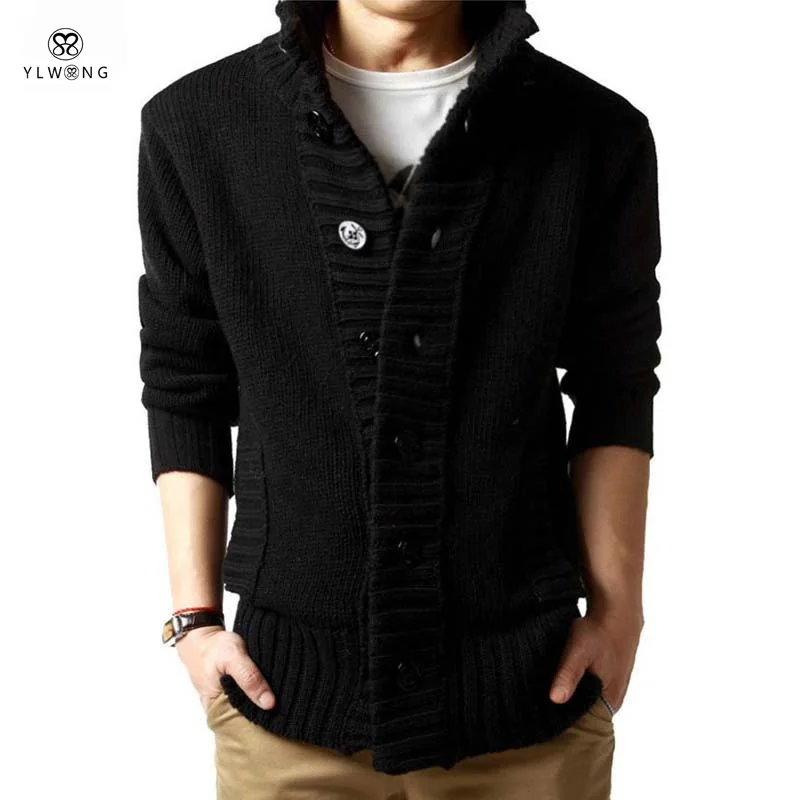 Winter Men Cardigan Sweaters Famous Brand Black XXL Casual Mens ...