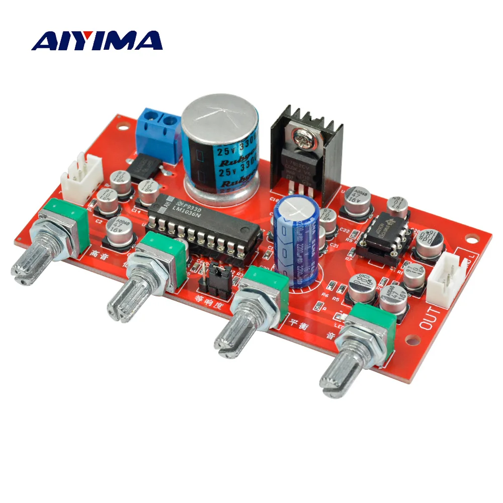 

AIYIMA LM1036 Tone Board Bass Treble Volume Adjustment With NE5532 Preamplifier Amplifier OP AMP DC 12V-24V DIY For Home Theater