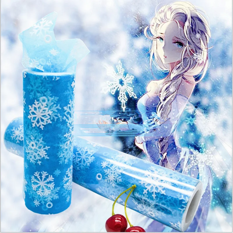 

2018 Tulle Roll 15cm 10Yards Snowflake Spool Tutu Gift Wrap Wedding Decoration Baby Shower Birthday Party Decorations Kids.L
