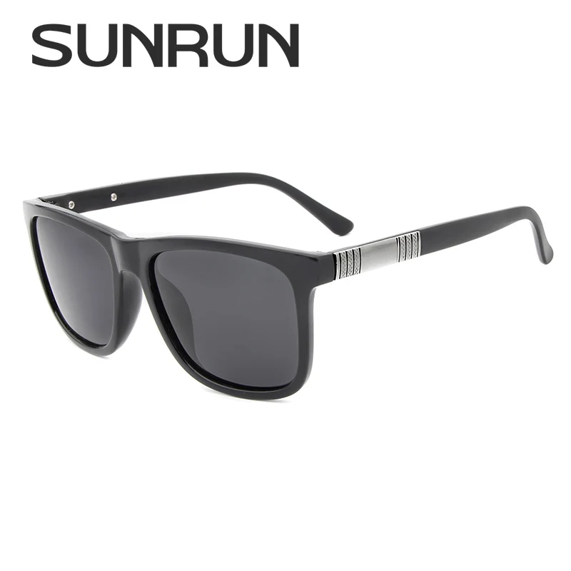 

SUNRUN Vintage Polarized Sunglasses Brand Designer Square Plastic Frame Sun Glasses New Driving Eyewear For Men Women P111
