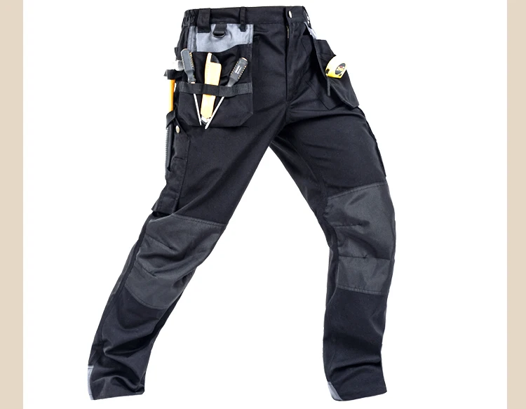 Men working pants multi-pockets wear-resistant worker mechanic cargo pants work wear trousers high quality machine repair pants  (9)