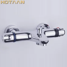 Free Shipping Wall Mounted Two Handle Thermostatic Shower mixer faucet , Taps Chrome Finish,YT-5305-B