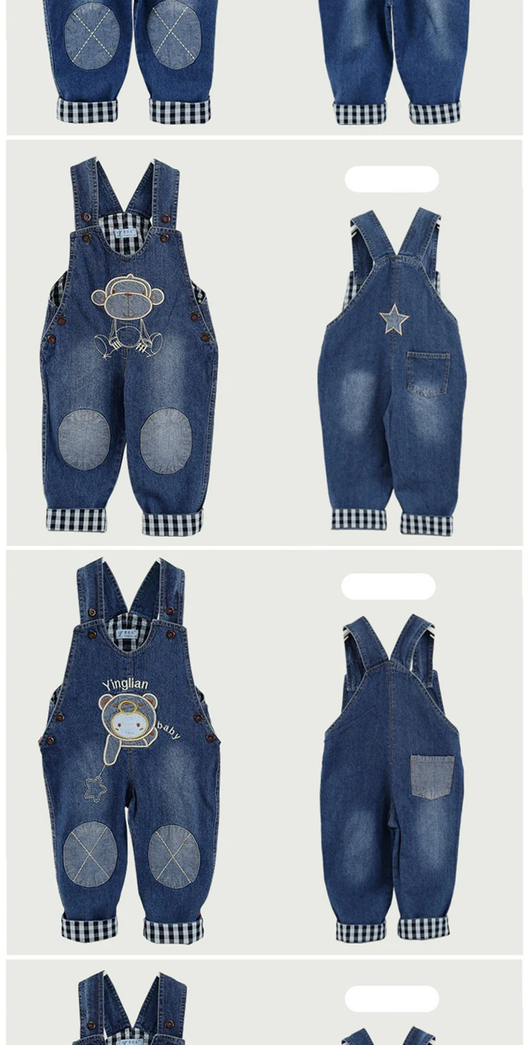Infant Rompers baby pants denim overalls children spring braces Kids bebe pants boys girls trousers for toddler longs jeans (11)