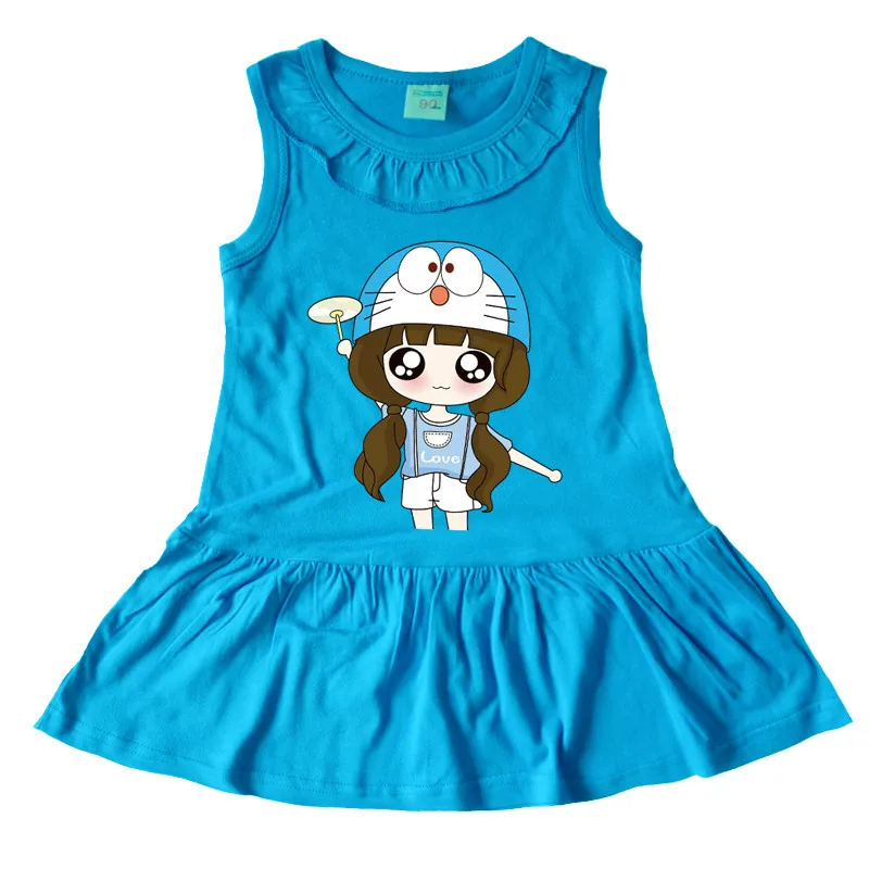 Новинка, 6 цветов, стильное платье для маленьких девочек одежда для детей от 12 месяцев до 11 лет летние платья для девочек, хлопковое платье без рукавов Одежда для детей