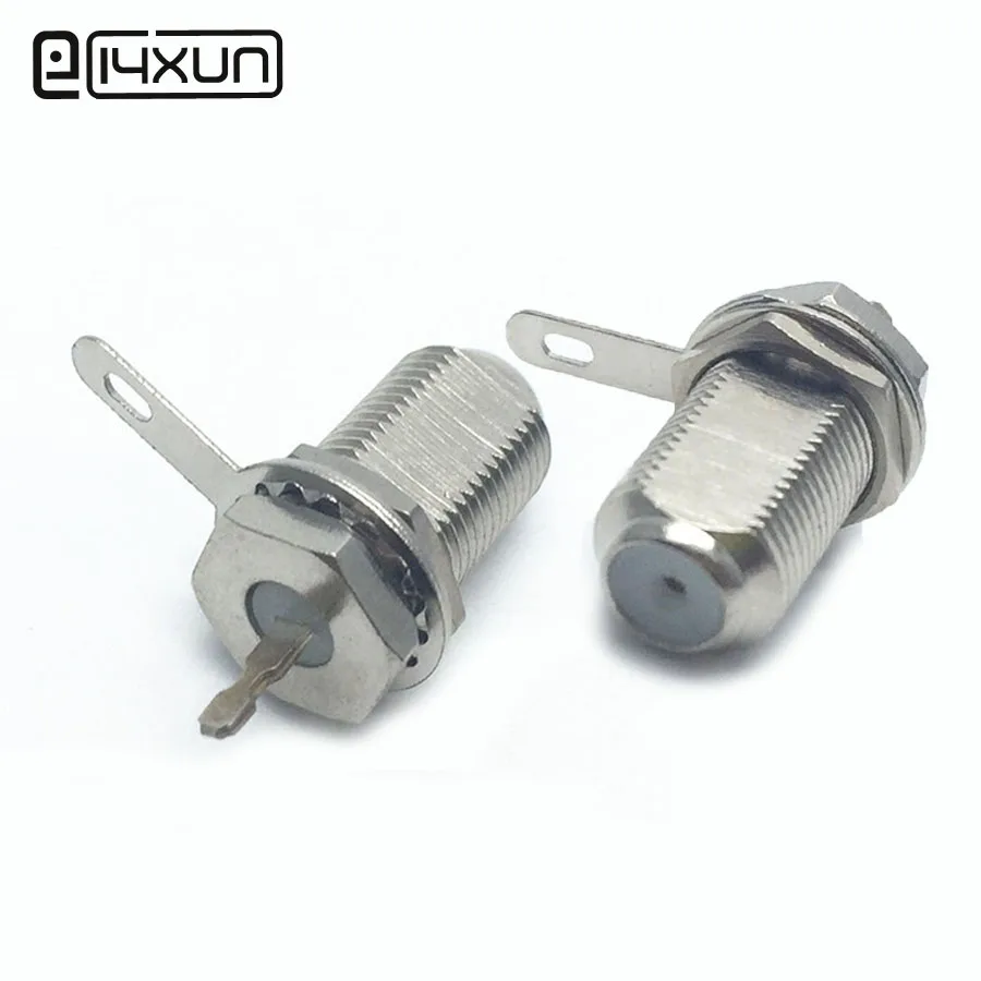 

EClyxun 2pcs Inch F Female jack with Nut Gasket TV General Head Inch Plug RF Connector Antenna Adapter