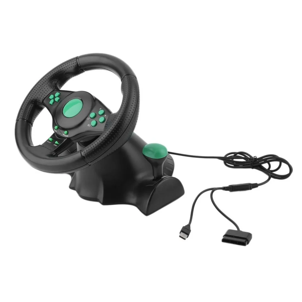 180 градусов вращения игры вибрации спортивный руль с педали для xbox 360 для PS2 для PS3 PC USB рулевого колеса автомобиля