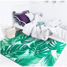 Новинка, модные ковры в скандинавском стиле с зелеными листьями для гостиной, спальни, детской комнаты, домашний ковер, напольный коврик для двери, коврик для горячей зоны