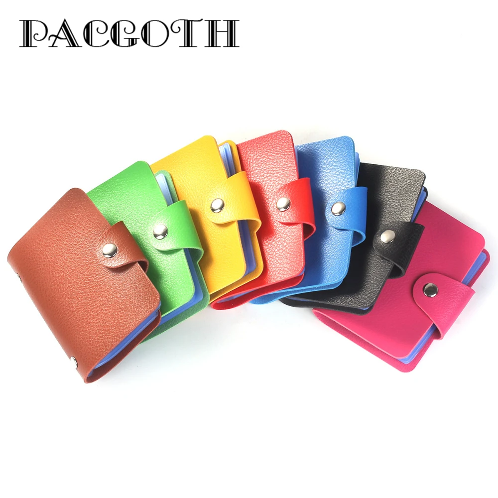 24 Cards Pu Leather Credit ID Business Card Holder Pocket Wallet Purse