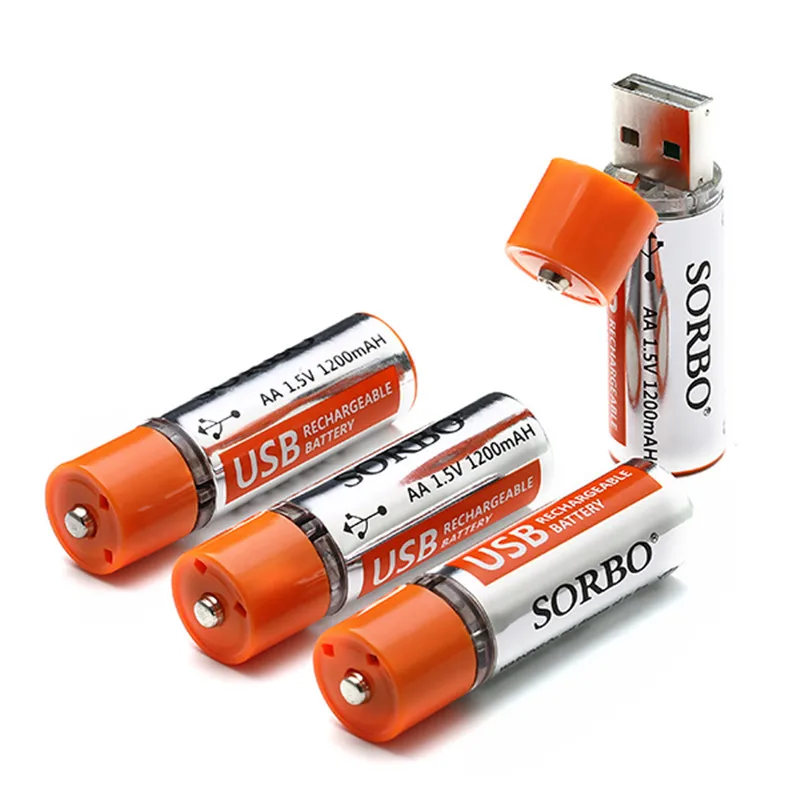 4PCS SORBO 1.5V 1200mAh USB Rechargeable 1 Hour Quick Charging AA Li-po Battery for RC Models Toys Cars Drones Helicopters Power | Игрушки и