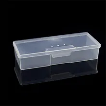 Plastic Nail Supplies Tools Storage Box Rectangle Nail Art Studs Brushes Tools Holder Case 1PC Pink/White Transparent