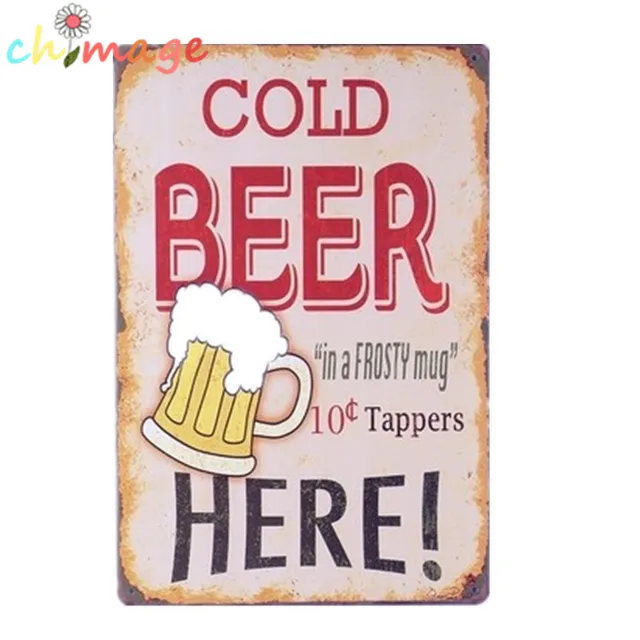 Cold Beer In A Frosty Mug Vintage Tin Sign Bar Pub Home Wall Decor Cold Beer In A Frosty Mug Vintage Tin Sign Bar Pub Home Wall Decor Retro Metal