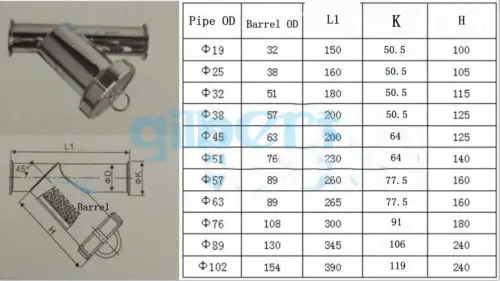 Подходит 19 мм Труба OD x 1," Tri Clamp SUS304 санитарный Y Тип Фильтр домашнее пиво Вино