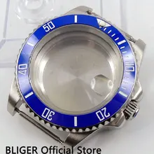 BLIGER сапфировое Стекло 40 мм Нержавеющая сталь синий Керамика рамка корпуса часов подходит для приблизительный срок поставки: 2836 автоматический механизм C97