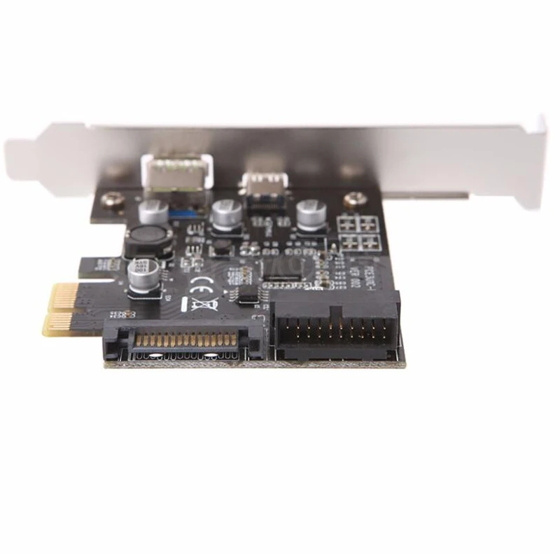 PCI-Express PCI-e к USB 3,1 тип-c Riser Post Card PCIe к USB-C 2.4A быстрое зарядное устройство+ 19PIN Передняя USB Miner карта расширения адаптера