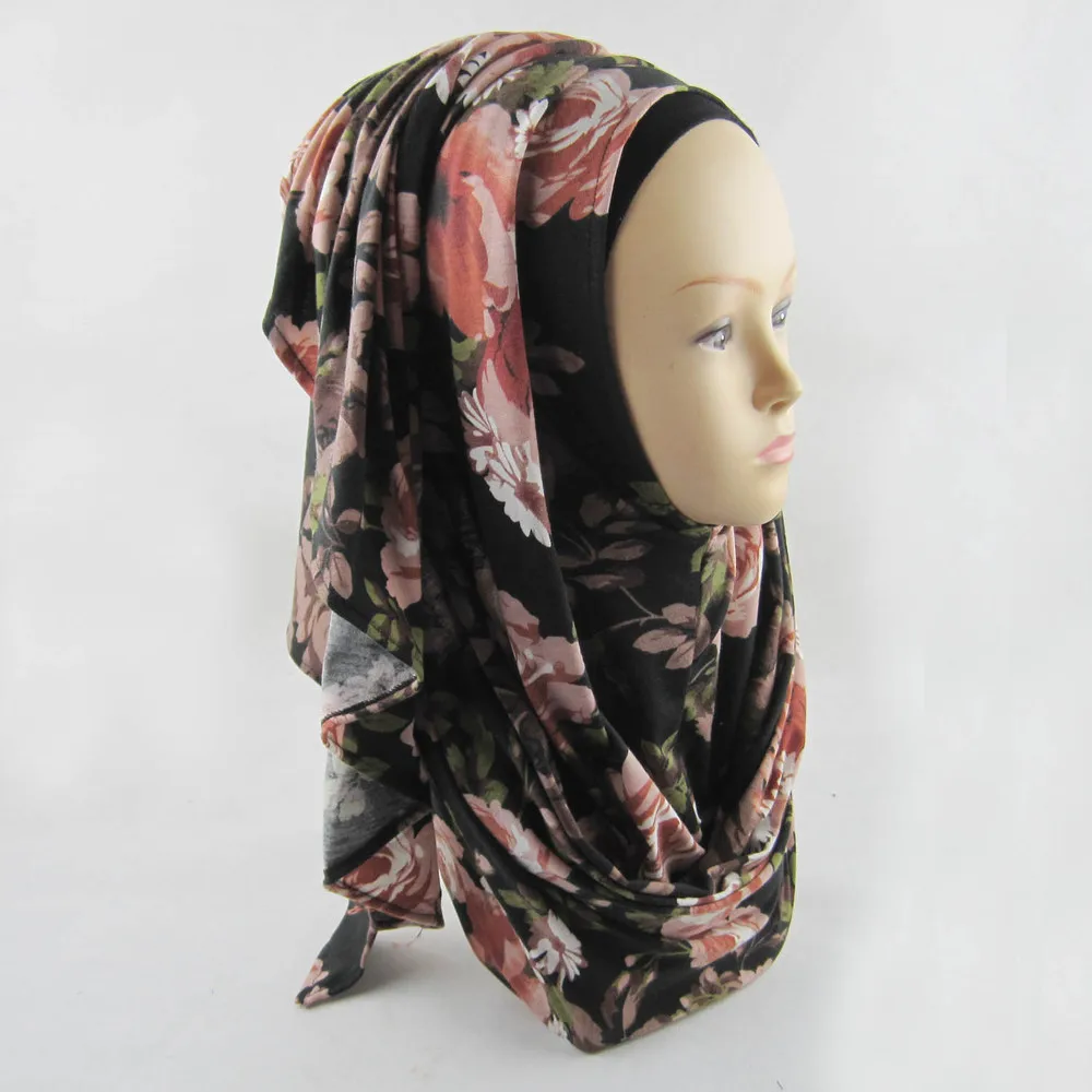 (12 шт./лот) трикотажная шаль с принтом hijabs one loop amira без застежки хиджаб шарф JLS114|slip