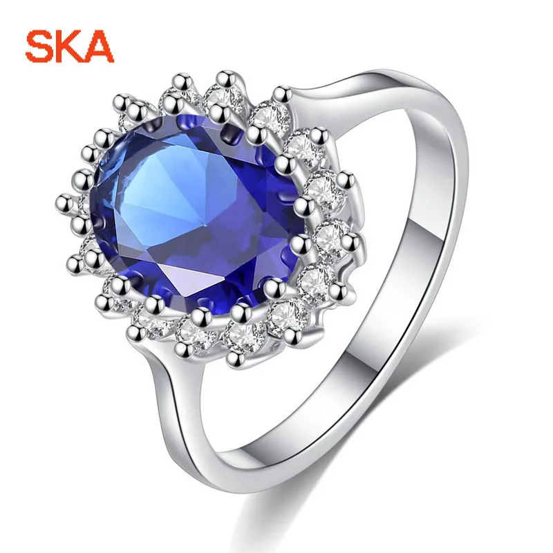 

SKA Wedding Ring Princess Kate Same Rings For Women Bijoux 3 Color AAA Zircon Silver Plated Personality Costume Jewelry R59