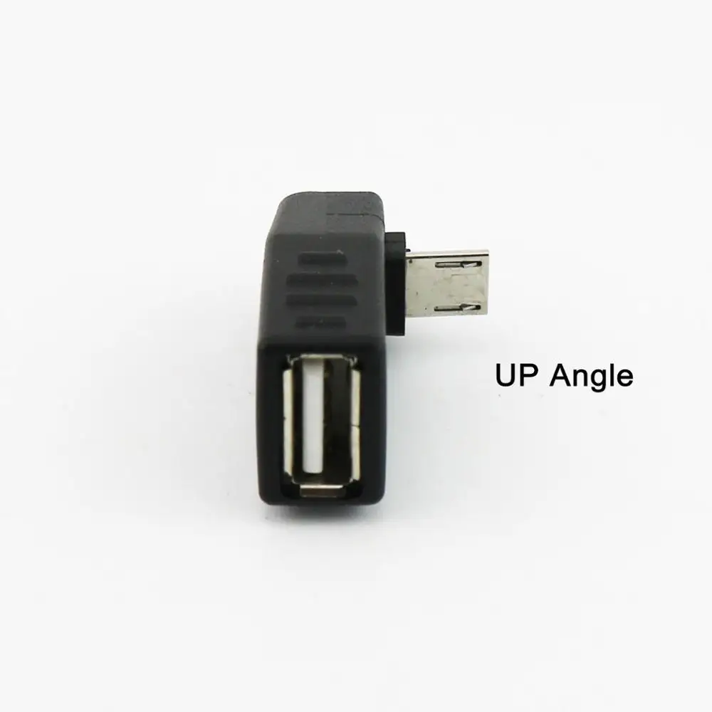 20x USB 2,0 A Женский Micro USB 5 Pin B штекер OTG Хост адаптер разъем влево/вправо/вверх/вниз угол черный - Цвет: UP