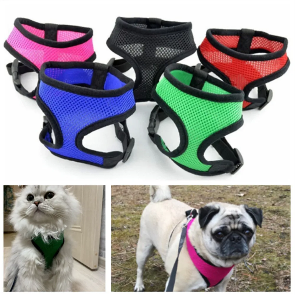 

1PC Adjustable Soft Breathable Dog Harness Nylon Mesh Vest Harness for Dogs Puppy Collar Cat Pet Dog Chest Strap Leash