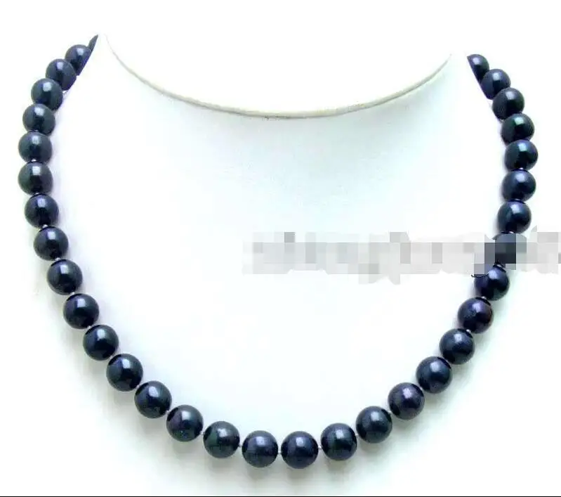 

FREE SHIPPING HOT sell new Style >>>> SALE High luster Big 11-12mm Black Natural freshwater Pearl 17" necklace