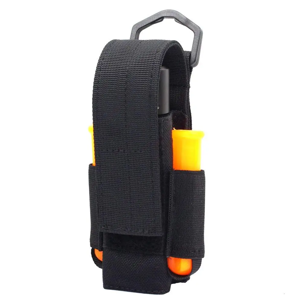 

TTGTACTICAL Tactical Flashlight Pouch with Side Battery Pockets Tactical Light Pouch Up to 16cm For Fenix PD35 TK11