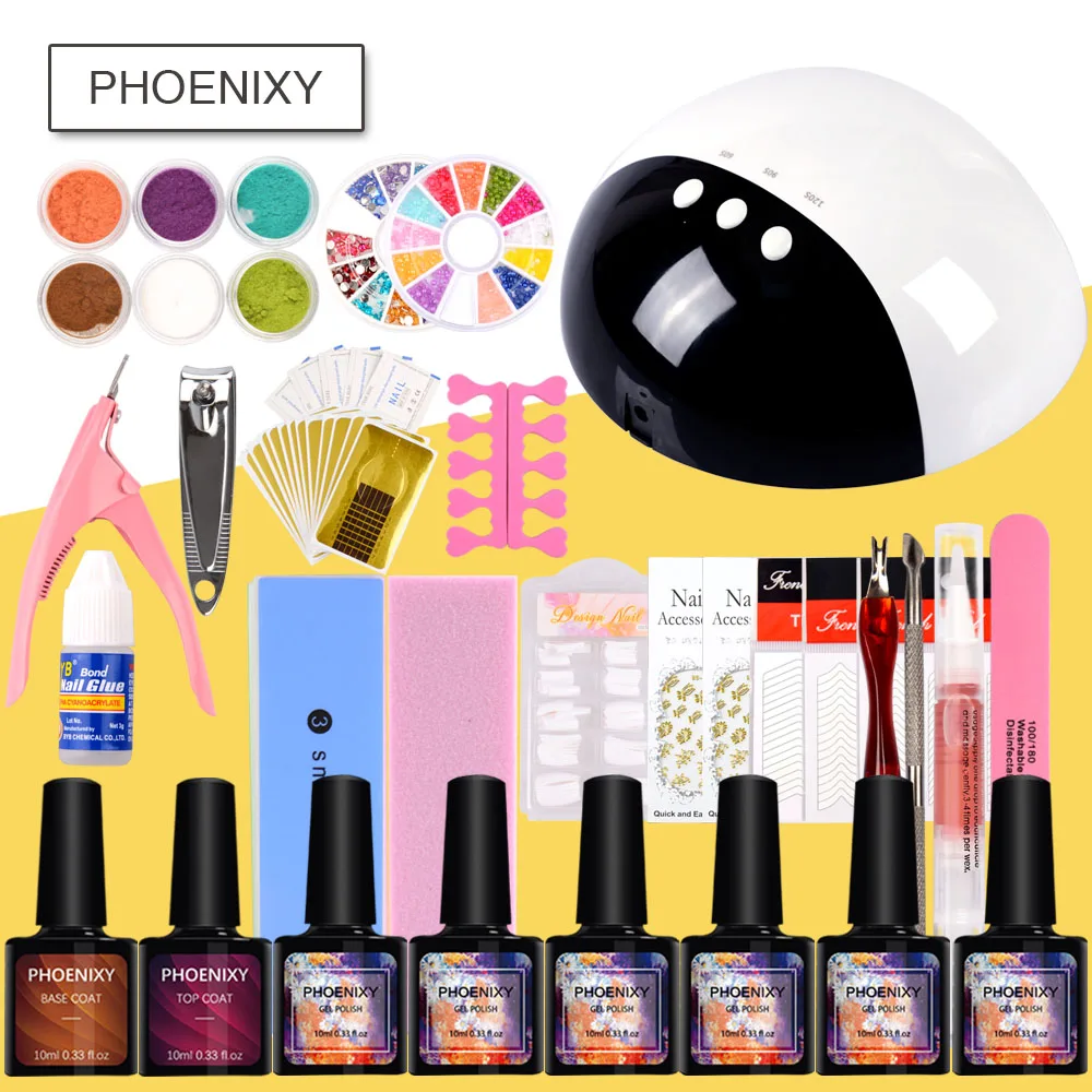 

All For Manicure Gel Nail Polish Set 24w LED Lamp 6Pcs 10ml Nail Polish Lamp For UV Gel Varnish Nails Art Set Tools For Manicure