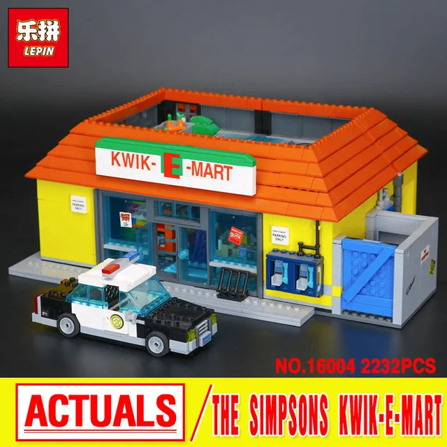 

IN STOCK 16004 16005 The Simpsons Bart Homer the Kwik-E-Mart Lepin Model Building Block Bricks Compatible 71016