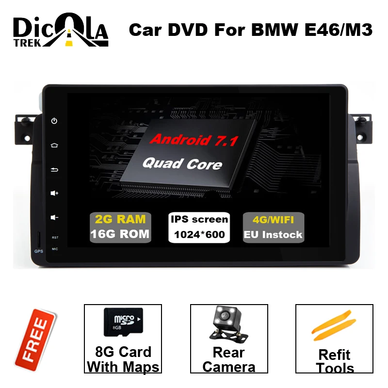 

9" HD Android 7.1 Quad Core Autoradio gps navigation for BMW E46 M3 Indash Car DVD Multimedia Headunit RDS Support TPMS DAB+