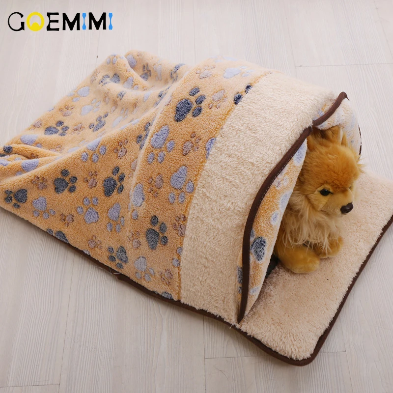 

New Arrival Cat Warm Cave Fleece Winter Bed For Pet Puppy Mats Sleeping Bag Lovely Hamburger Puppy Cushion Rabbit Bed