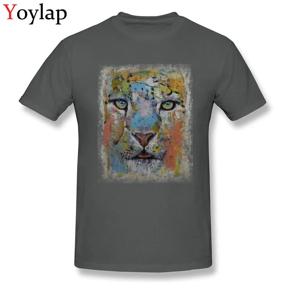100% Cotton Tops Tees SNOW LEOPARD for Boys Design T-shirts Personalized New Coming Round Collar Short Sleeve Sweatshirts carbon