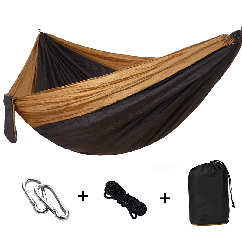 

Outdoor Portable Single Double Hammock Camping Survival Hunting Parachute Hammock Travel Furniture Picnic Mat Soft Bed Swing