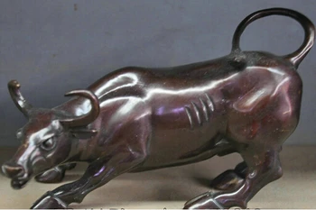

yy ymy914+++7 China Bronze Copper Animal Cow Bull Wild Ox Buffalo Cattle Sculpture Statue