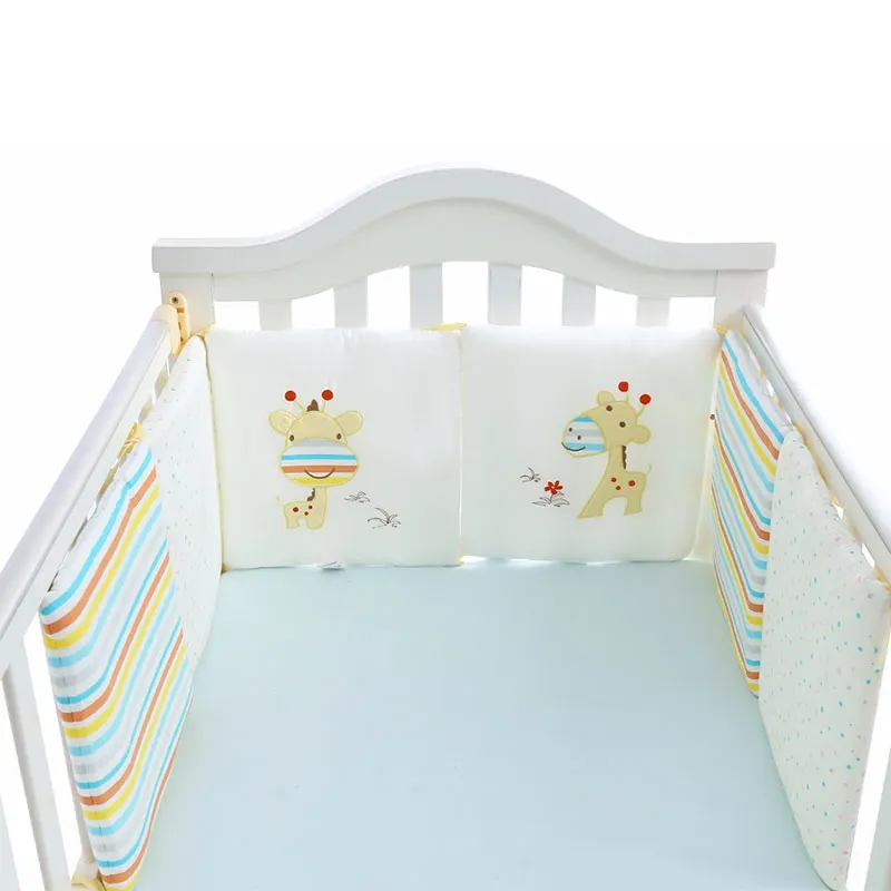 

6pcs Baby Bed Bumper Comfortable Cotton Cartoon Infant Bumpers Crib Around Cushion Cot Protector Pillows Set Bedding set