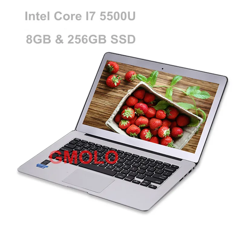 I7 laptop computer 13.3inch Windows 10 aluminium ultrabook notebook 8GB 256GB SSD backlit keyboard 1920*1080 HD screen