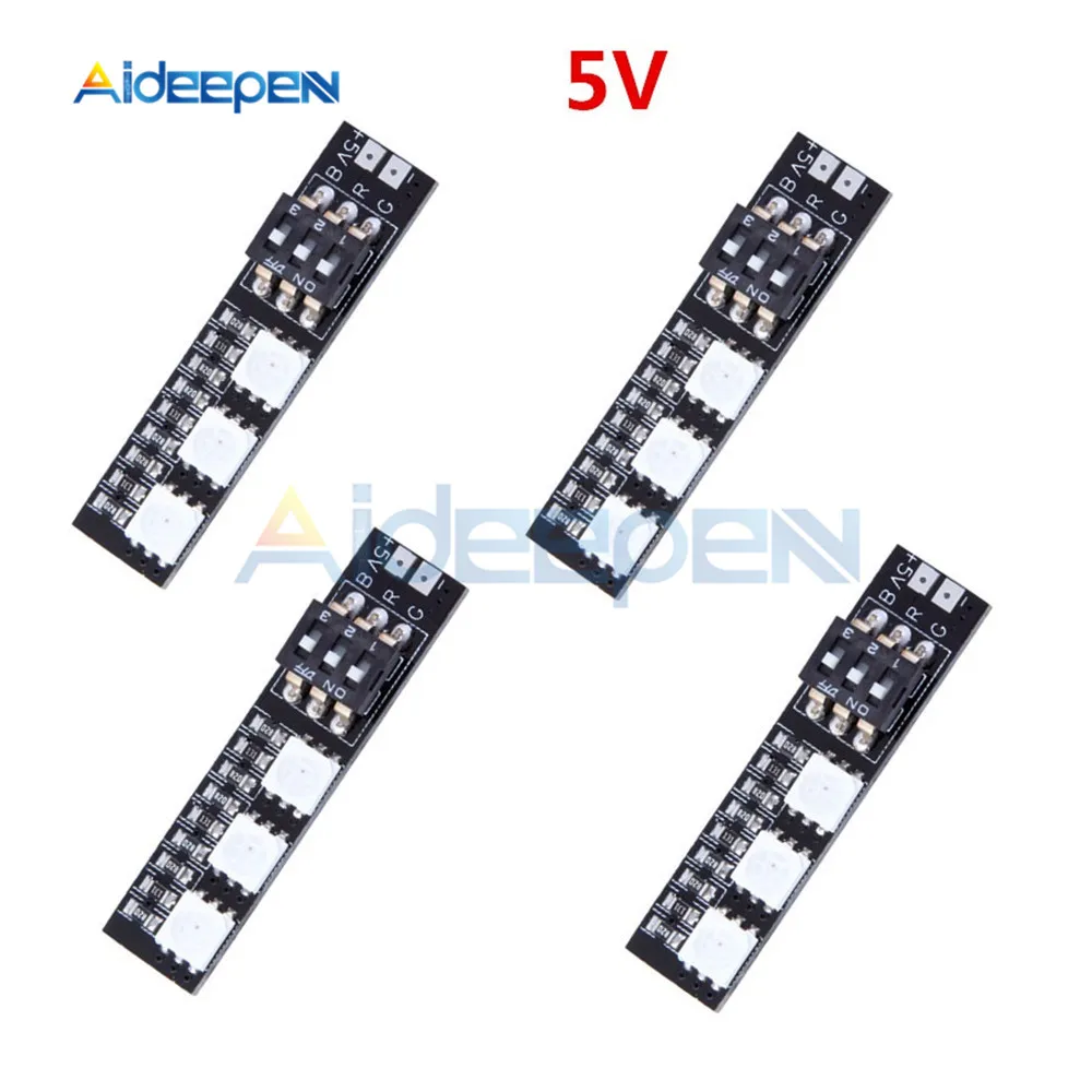 4pcs RGB 5050 5V Led Lights Board 7 Color Dip Switch for dron quadrocopter quadcopter helicopter