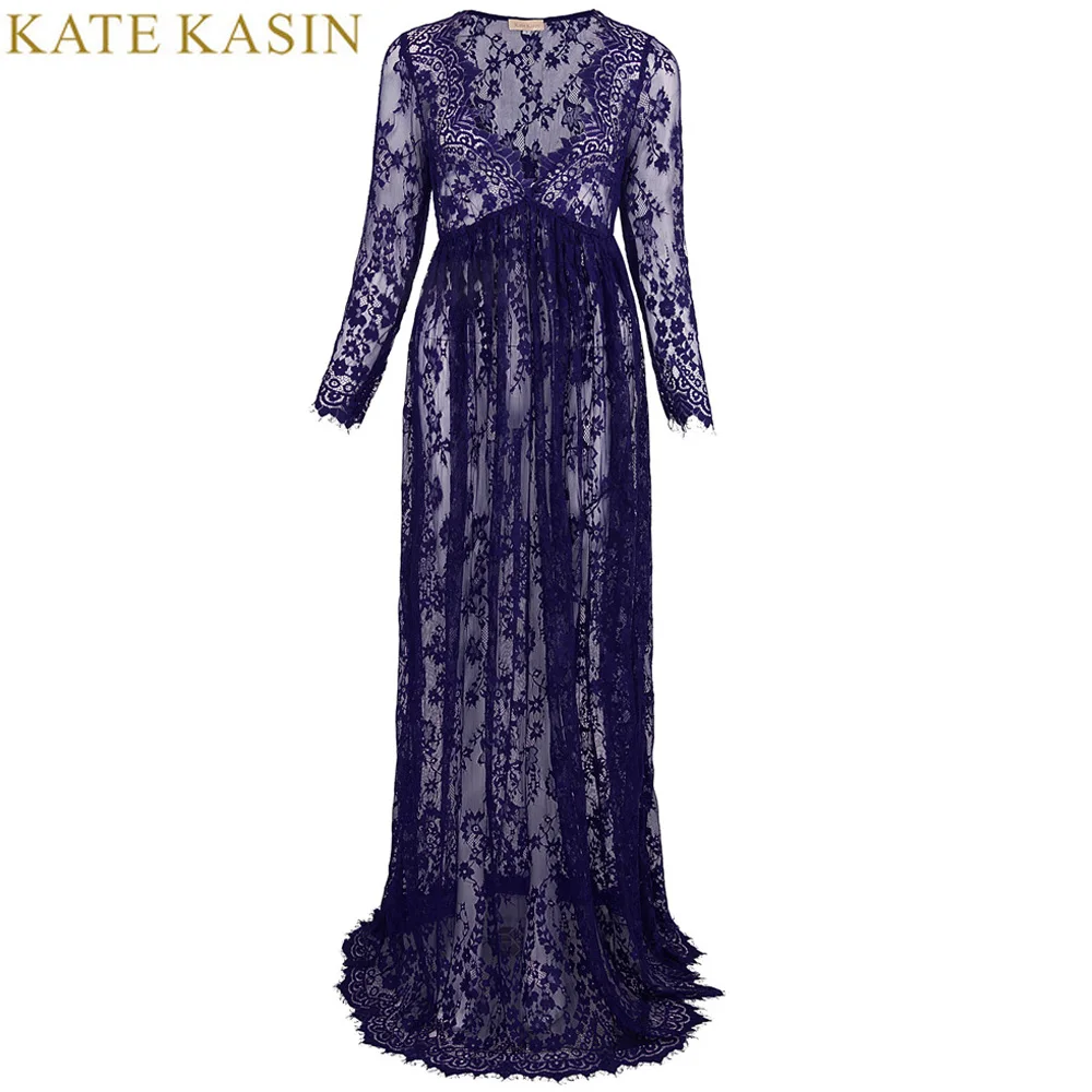 Maternity Dresses Women For Photo Shooting Black White Long Sleeve Sexy Lace Photography Evening Prom Maxi Dress Plus Size 4XL long-white-lace-dress