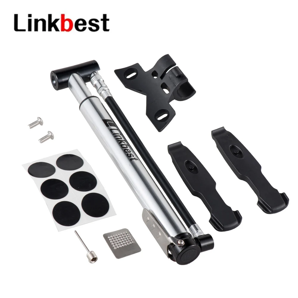 Linkbest Mini Floor Bike Pump Tire Inflation 160 PSI Secure Presta and Schrader Valve Ball
